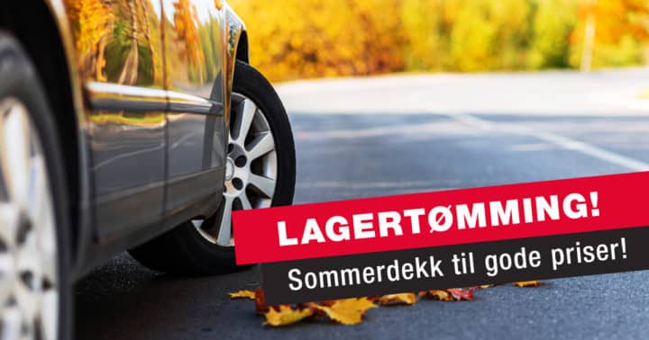 Sommerdekk Lagertømming. Nærbilde av bil med sommerdekk.